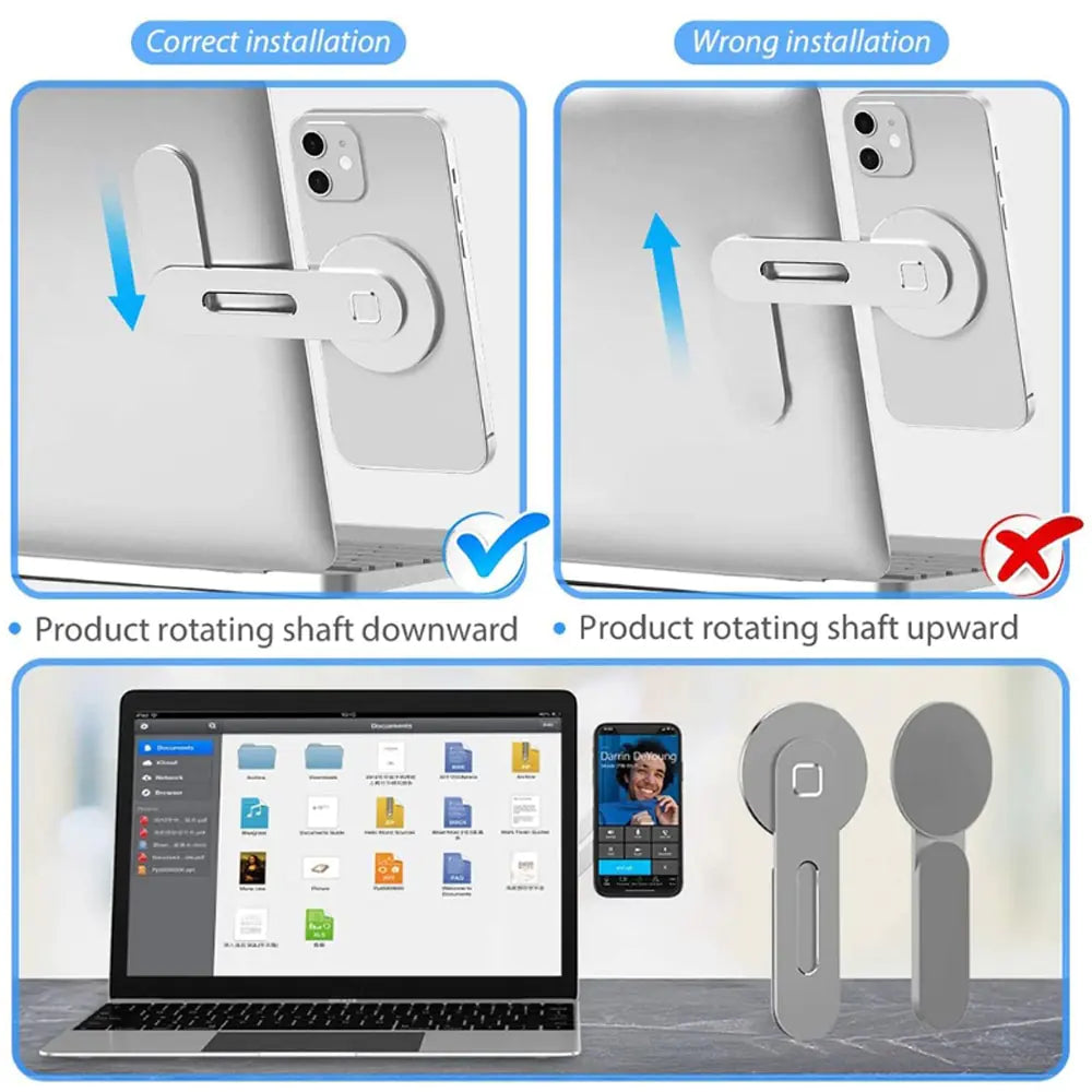 Screen Side Mount Magnetic Folding Phone Holder